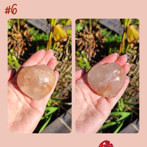 Fire Quartz Crystal Hearts - Picture 4 of 12